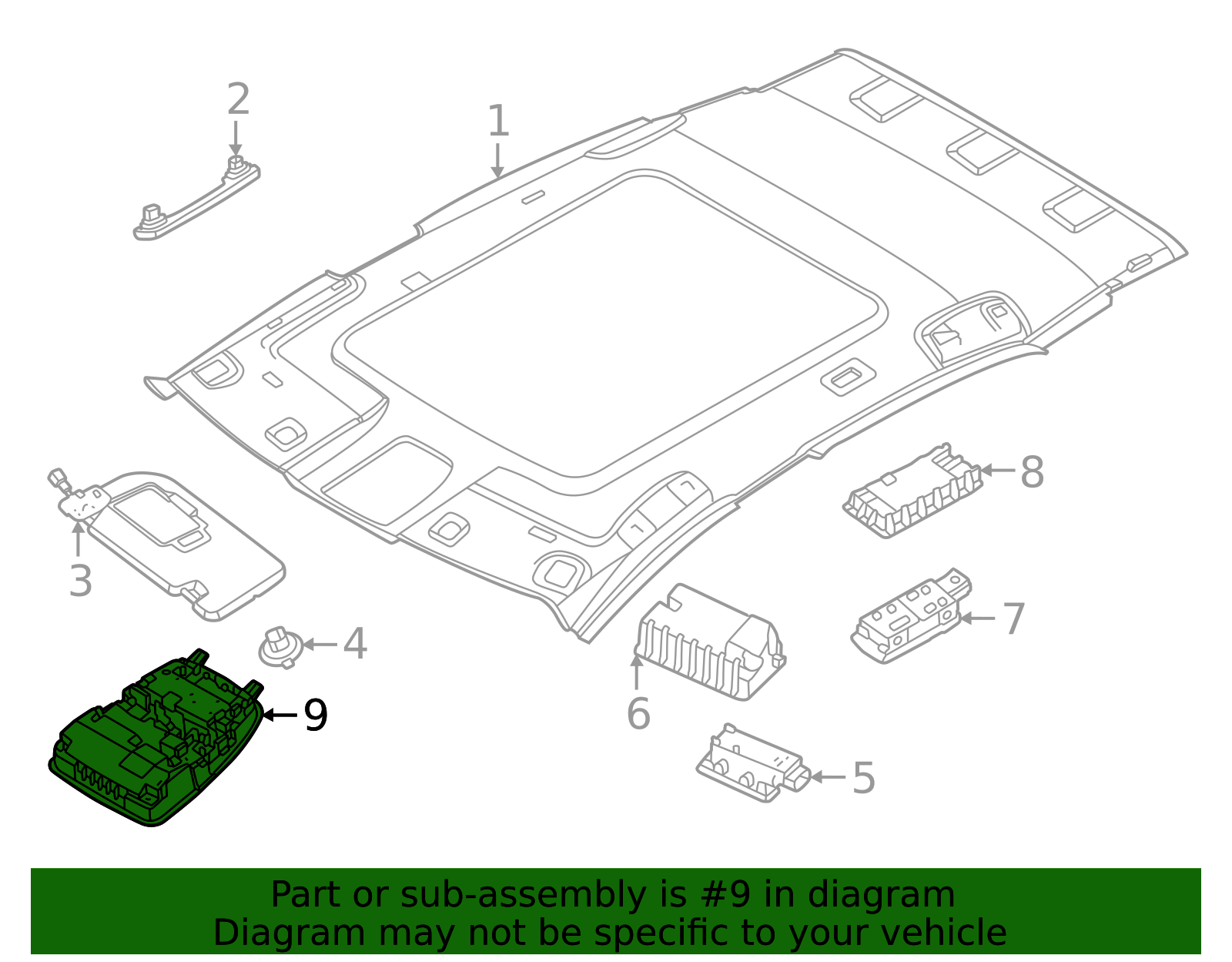 2023-2025 Nissan ARIYA Overhead Console 26430-5MR3A | My Nissan Part