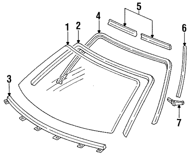 F32Z6103100A - Body: Windshield for Ford: Probe Image
