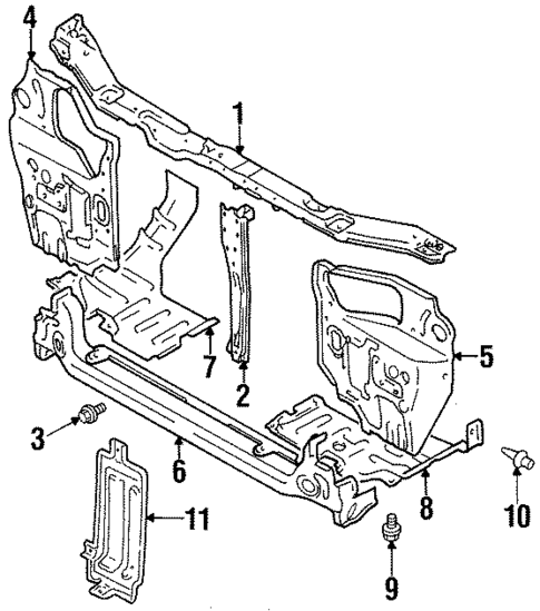 Radiator Support for 1996 Suzuki Esteem #0