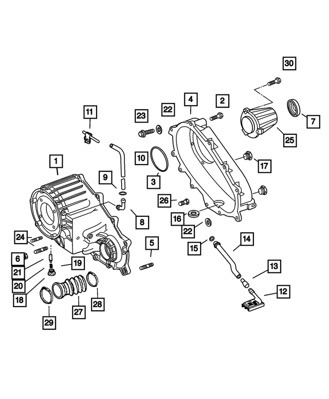 5080303AA - Transfer Case Model 244 [DHU]: Transfer Front Case for Mopar Image