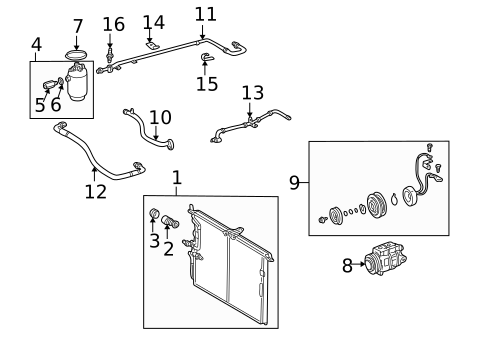 Condenser, Compressor & Lines for 2004 Mercedes-Benz G55 AMG #0
