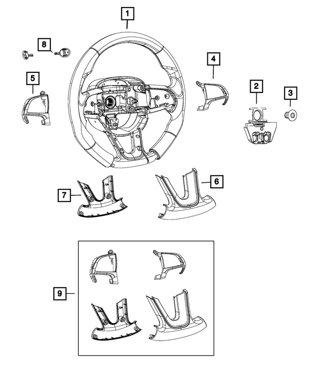 5RB85JSLAA - Steering: Steering Wheel Bezel for Mopar Image image