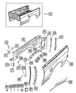 68079527AA - Body Sheet Metal Except Doors: Box Side Reinforcement, Left for Mopar Image