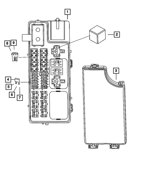 Power Distribution Center, Fuse Block, Junction Block, Relays and Fuses for 2012 Dodge Caliber #0
