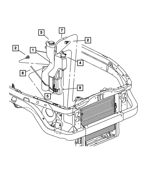 Tank, Coolant Engine for 2005 Dodge Dakota #0