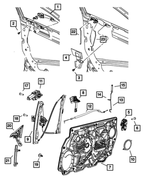 1KR95EBLAD - Doors, Door Mirrors and Related Parts: Exterior Door Handle, Left for Mopar Image