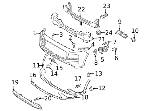 Bumper & Components - Front for 2022 Hyundai Santa Fe #0