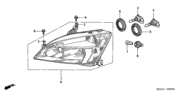 Headlight for 2006 Honda Accord #0