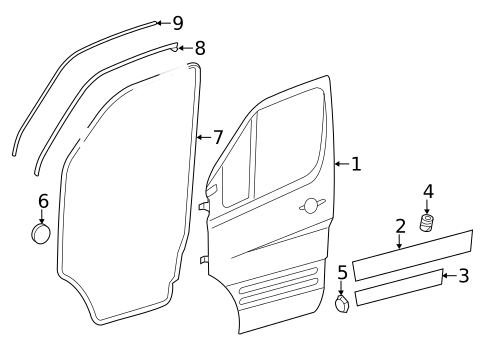 Door & Components for 2009 Dodge Sprinter 3500 #2