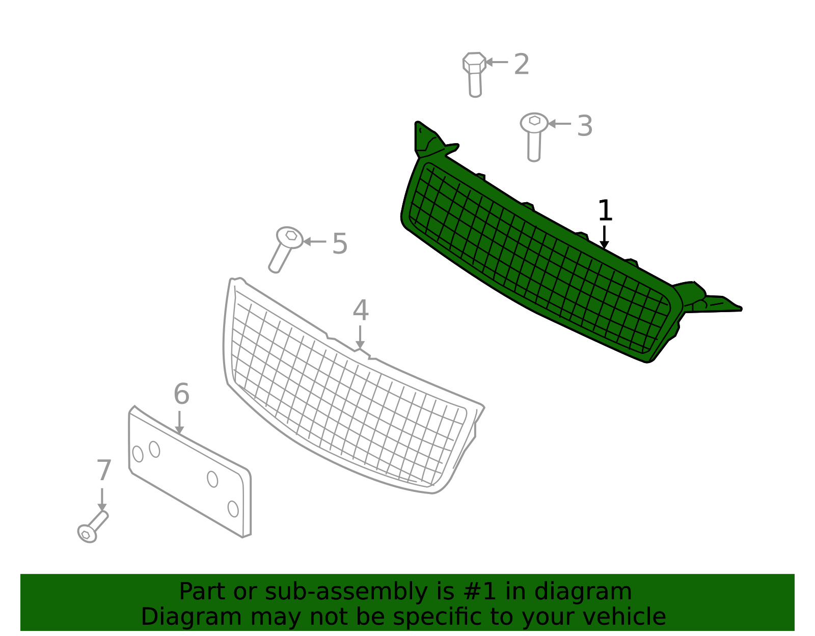 2009-2011 Chevrolet Aveo5 Front Upper Grille 96808248 | TascaParts.com