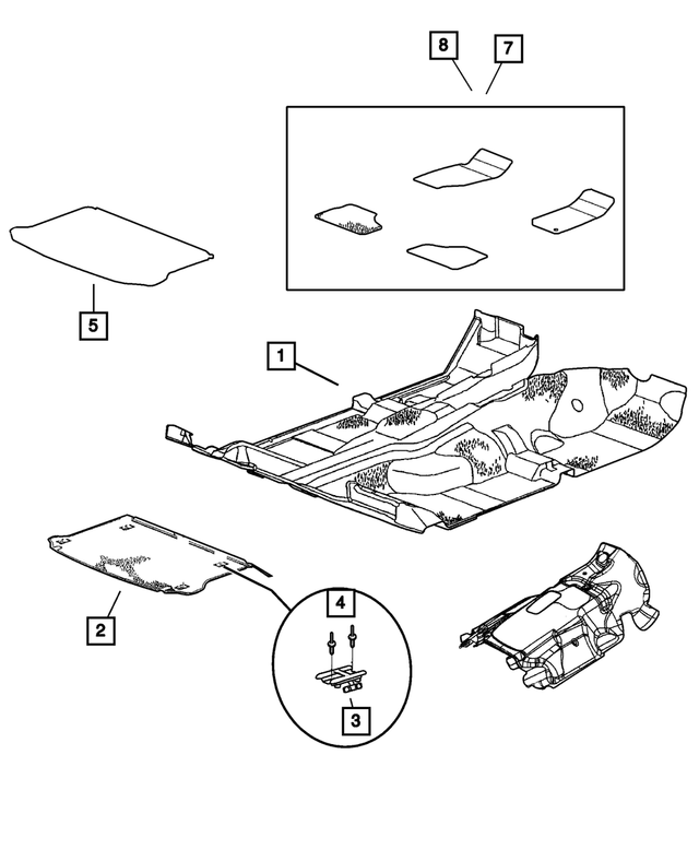 5KL20XDHAD - Interior Trim: Front Floor Carpet for Mopar Image