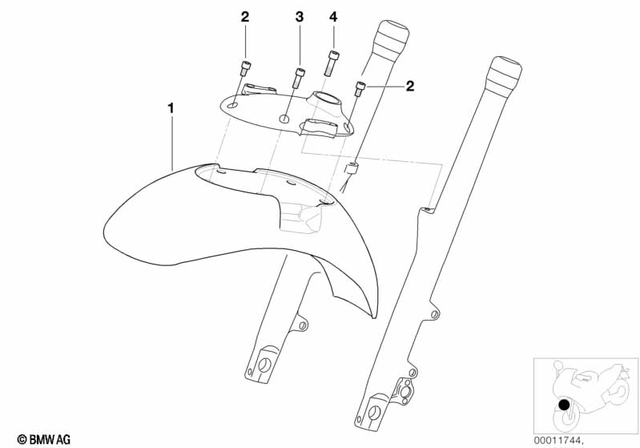 46612328527 - Frame and Mounting Parts: Front Wheel Cover - Grundiert for BMW-Motorrad Image