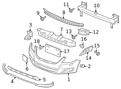 Bumper & Components - Front for 2010 Volkswagen Tiguan #0