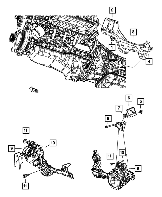 68083017AF - 5.7L HEMI Gas; Engine: Engine Mount Bracket, Left Side for Mopar Image image