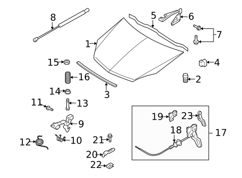 Hood & Components for 2008 Saturn Astra #0