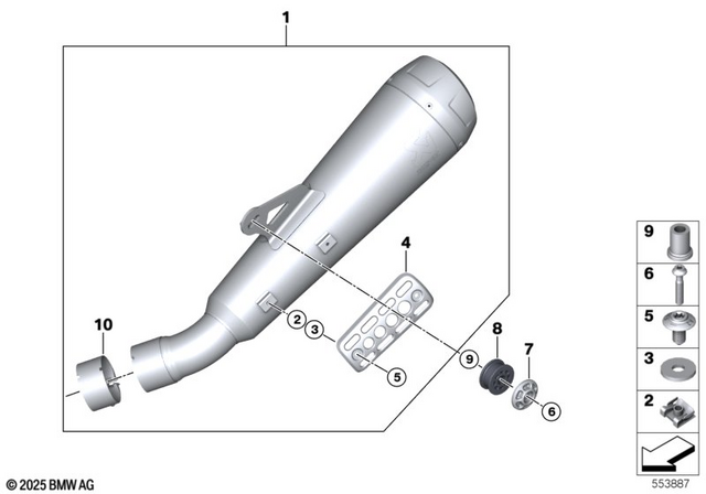 18518393718 - Exhaust System: Flat Nut - M5 for BMW-Motorrad Image image