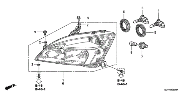 Headlight for 2006 Honda Accord #0