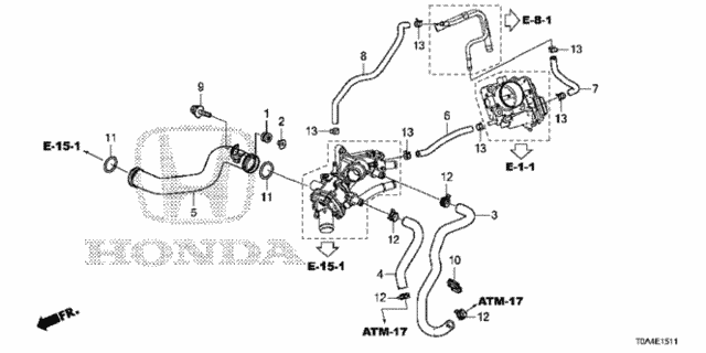 Water Hose ('15-) for 2016 Honda CR-V #0
