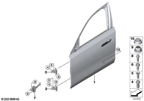 Door, Front for 2025 BMW 740i #0