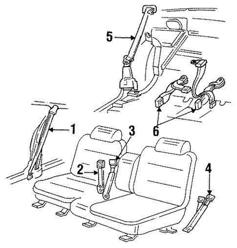 Front Seat Belts for 1992 Buick LeSabre #0