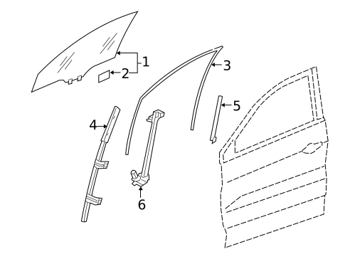Glass - Front Door for 2016 Acura RDX #0