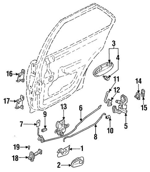 Rear Door for 1993 Mitsubishi Mirage #0
