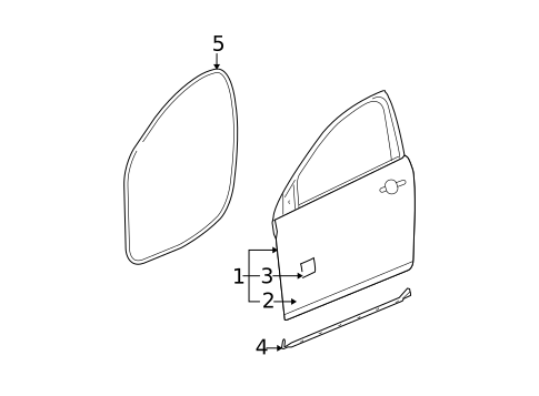 Door & Components for 2008 Saturn Aura #0