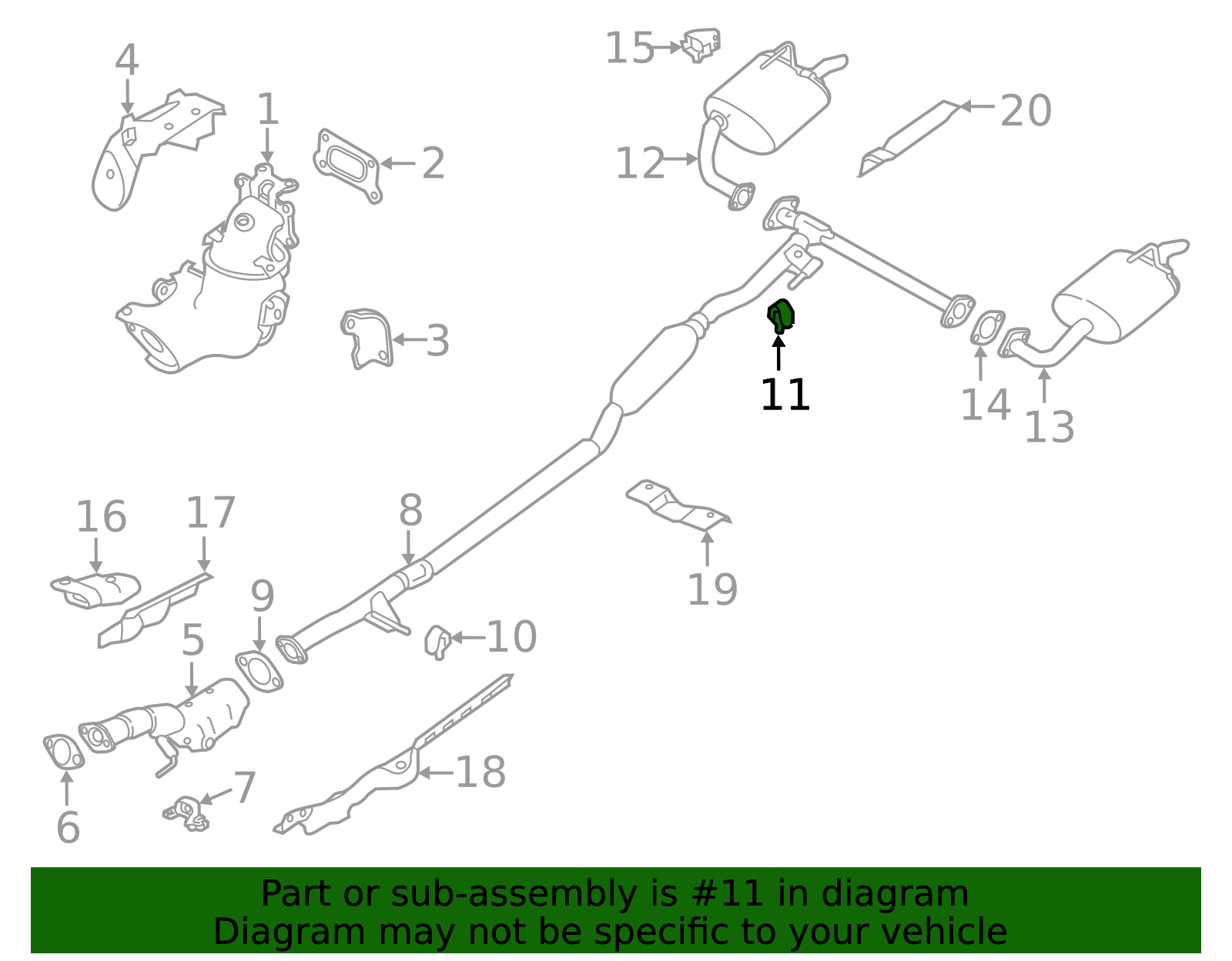2009-2025 Nissan Muffler & Pipe Mount Cushion 20651-JN01A | Bill Kay ...