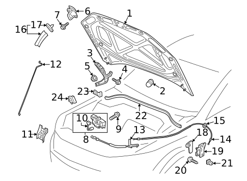 Hood & Components for 2021 Volkswagen Passat #0