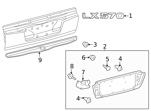 Exterior Trim - Tail Gate for 2013 Lexus LX570 #0