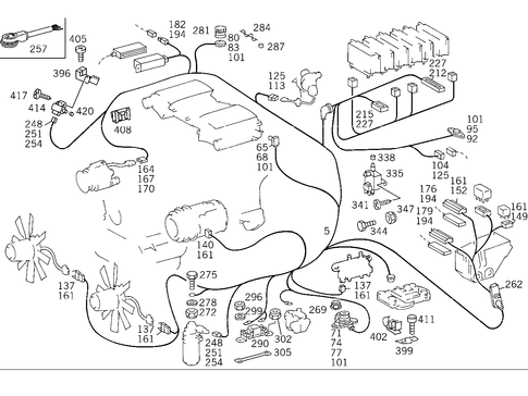 Engine Cable Harness, Body Mounted for 1993 Mercedes-Benz 500SEL #2