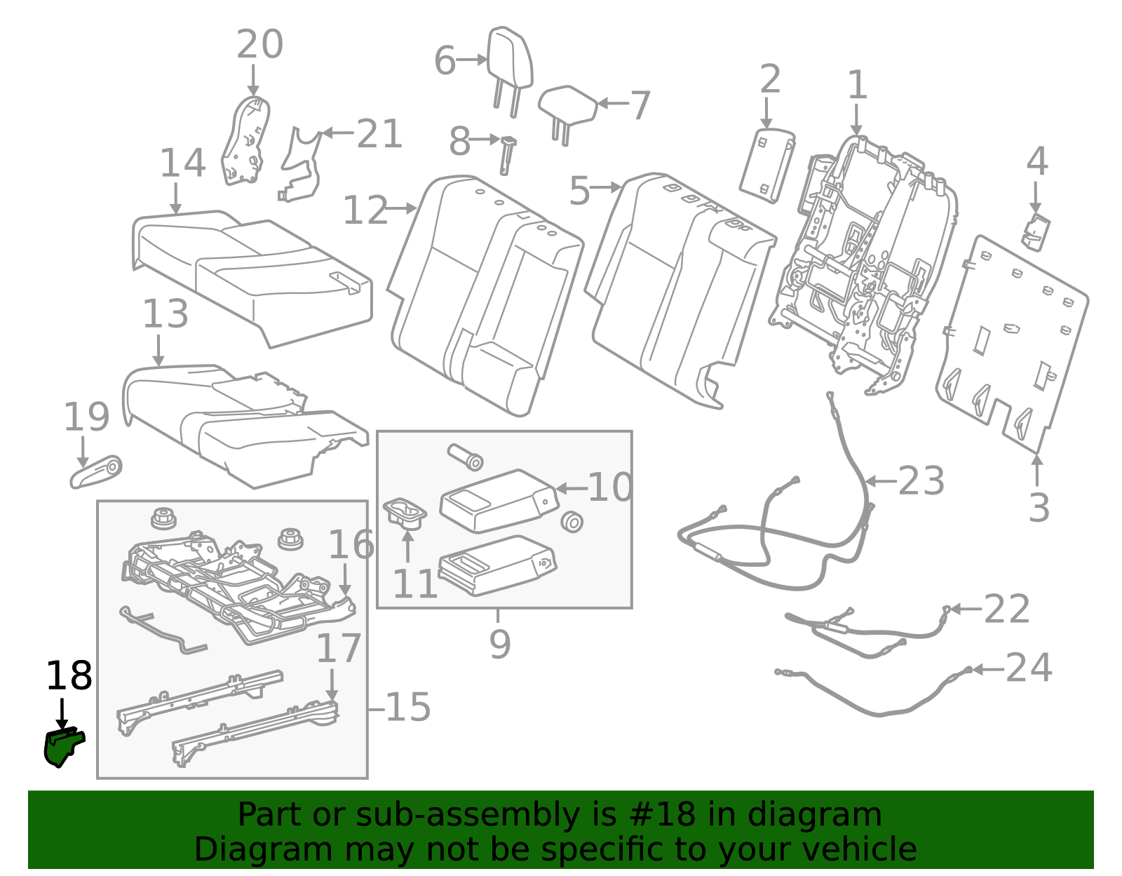 2014-2019 Toyota Highlander Seat Track Cover (Left, Right, Front