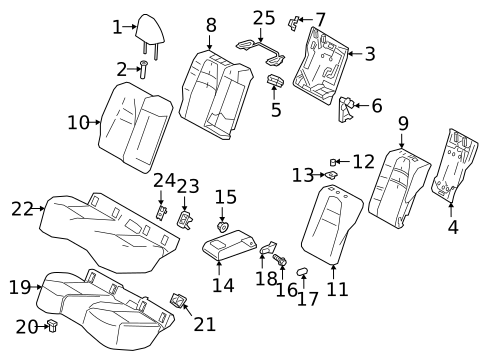 Rear Seat Components for 2020 Toyota Corolla #2