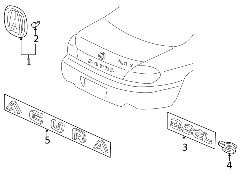 Exterior Trim - Trunk for 2003 Acura CL #0
