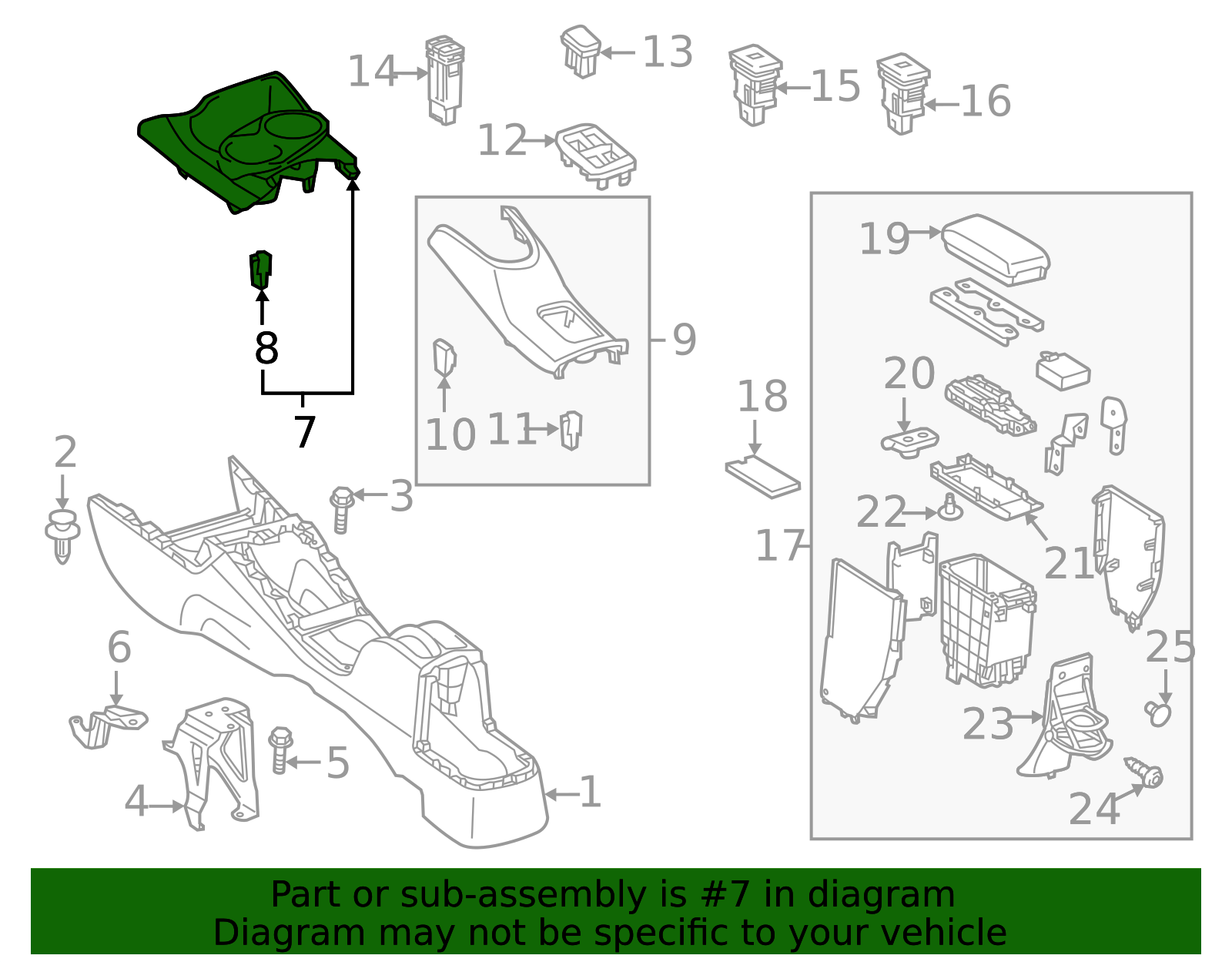 2012-2019 Toyota Prius C 2012-2019 Toyota Prius C - Front Console 58811 ...