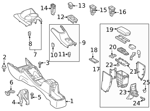 Center Console for 2016 Toyota Prius C #0