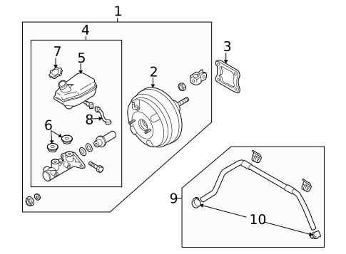 Master Cylinder - Components On Dash Panel for 2010 Kia Sedona #0