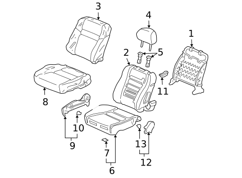 Front Seat Components for 2005 Honda Accord #1