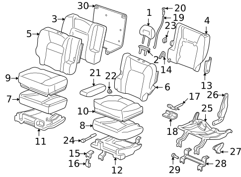 Rear Seat Components for 1997 Honda CR-V #0
