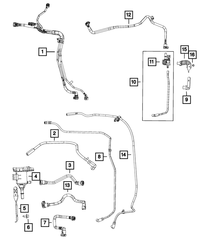 68072086AF - Emission Controls: Canister Purge Tube for Mopar Image