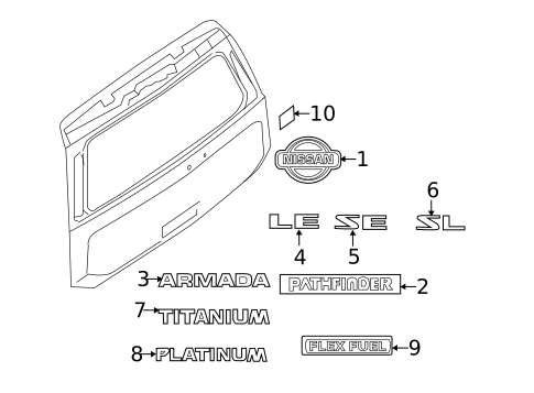 Exterior Trim - Lift Gate for 2013 Nissan Armada #0