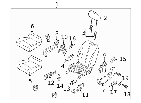 Driver Seat Components for 2019 Nissan NV200 #0
