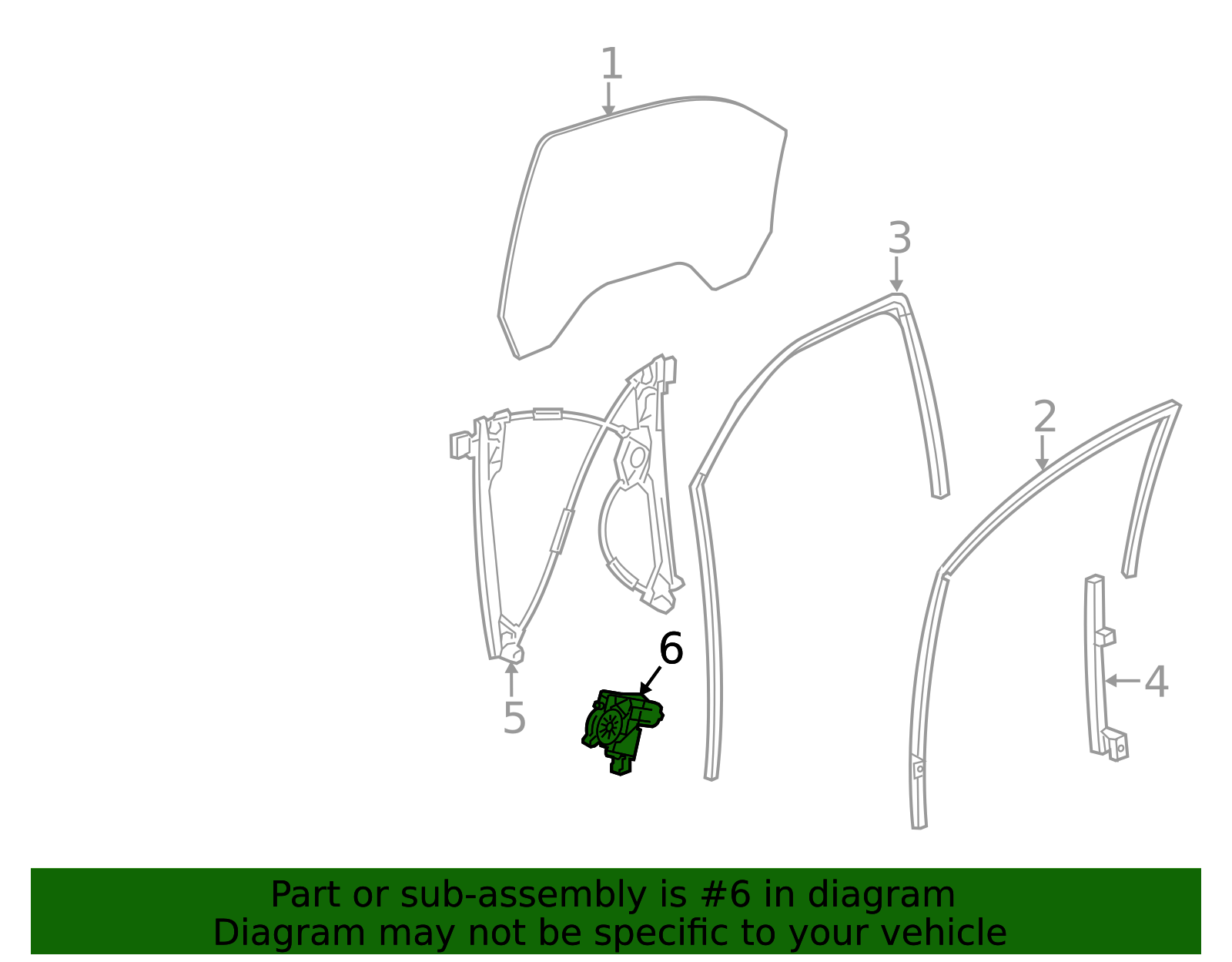 2015-2020 GM Front Passenger Side Power Window Regulator Motor 22921495 ...