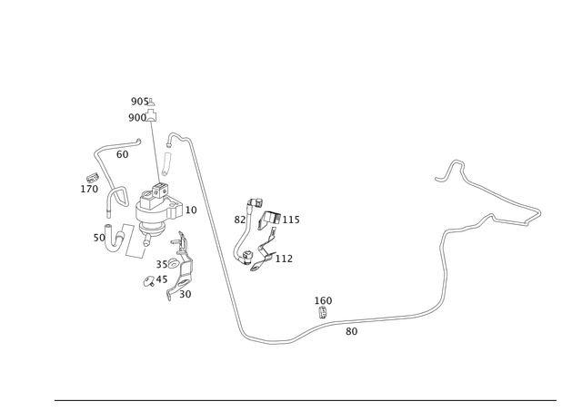 2214761236 - Fuel System: Holder for Mercedes-Benz: CL550, CL63 AMG, S350, S500, S550 Image image
