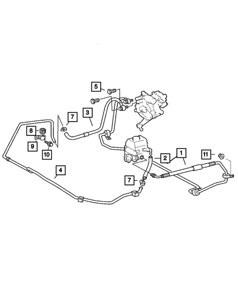 Power Steering Hoses for 2008 Chrysler Crossfire #1