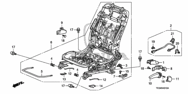 Front Seat Components (L.) (Manual Height) for 2010 Honda Accord #0