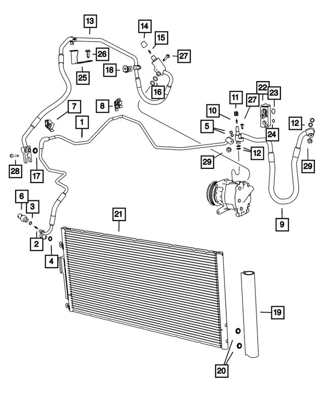 68127832AA - Air Conditioners and Heaters: A/c Line O Ring for Mopar Image image