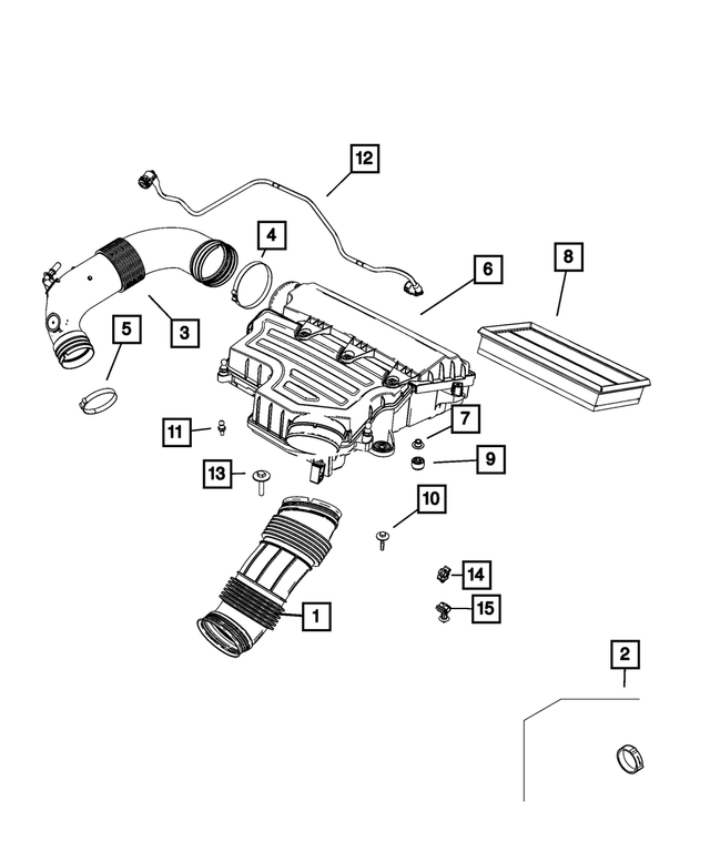 68450838AA - Fuel and Accelerator Pedal: Air Cleaner Duct for Mopar Image