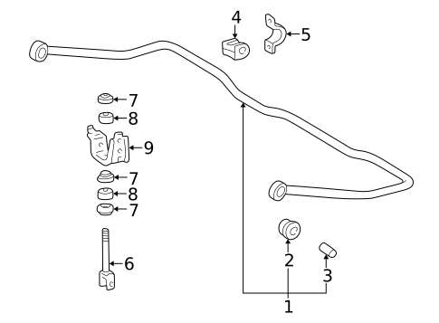 Stabilizer Bar & Components for 2002 Toyota Land Cruiser #1