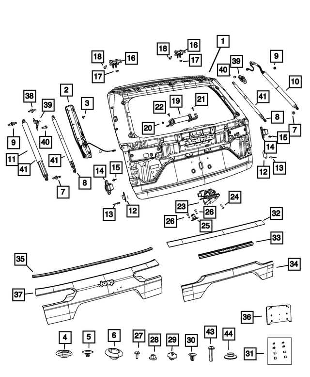 68362258AH - Doors, Door Mirrors and Related Parts: Liftgate for Mopar Image